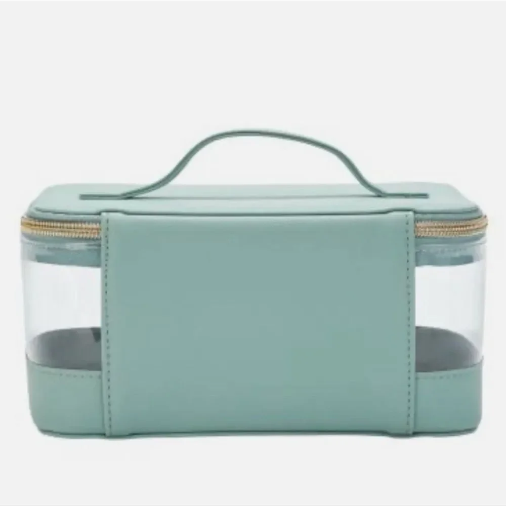 Tartan + Twine Transparent Box Train Case-‎ Sage